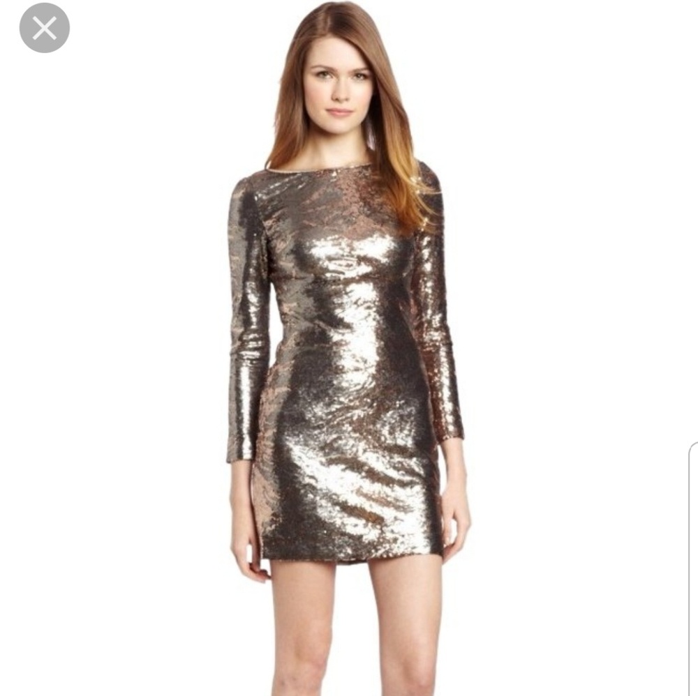 100% sequined dress in silver /nude pattern